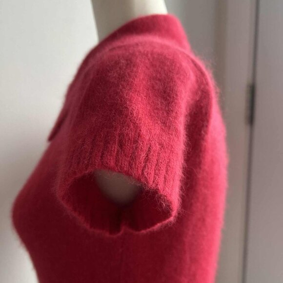 Vintage Limited Cerise Angora Knit Top with Short Sleeves & Ribbed Waist – US XS - Picture 12 of 13